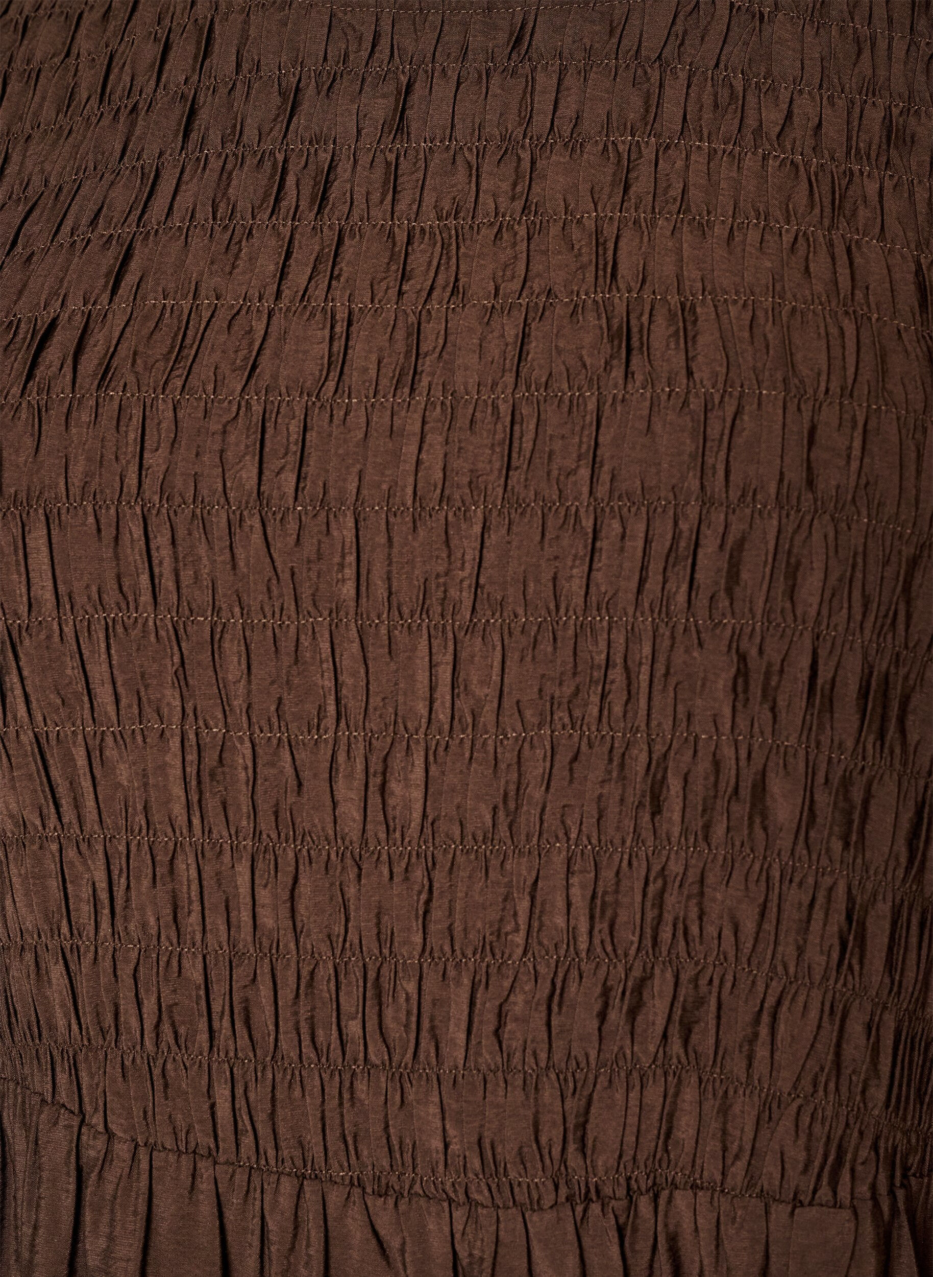 ZizziMidimekko viskoosista smokkauksella, Ruskea, Packshot image number 2