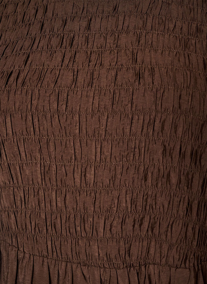 Midimekko viskoosista smokkauksella, Ruskea, Packshot image number 2