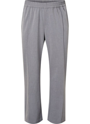 Harmaat meleeratut housut joustavalla vyötäröllä, Medium Grey Melange, Packshot image number 0
