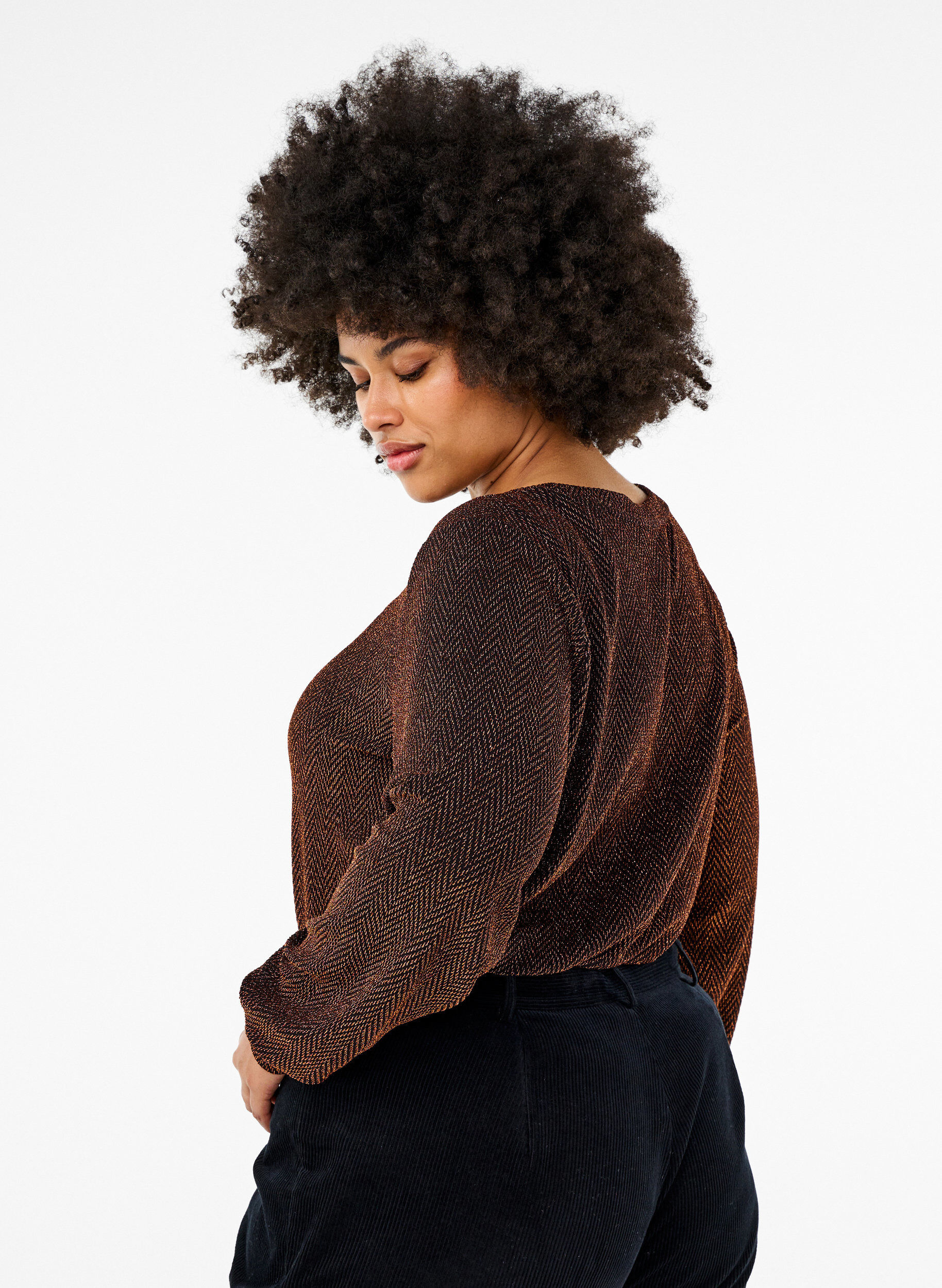 Zizzi Pusero, jossa hohtava kuvio, Copper ZigzagShimmer, Model image number 1