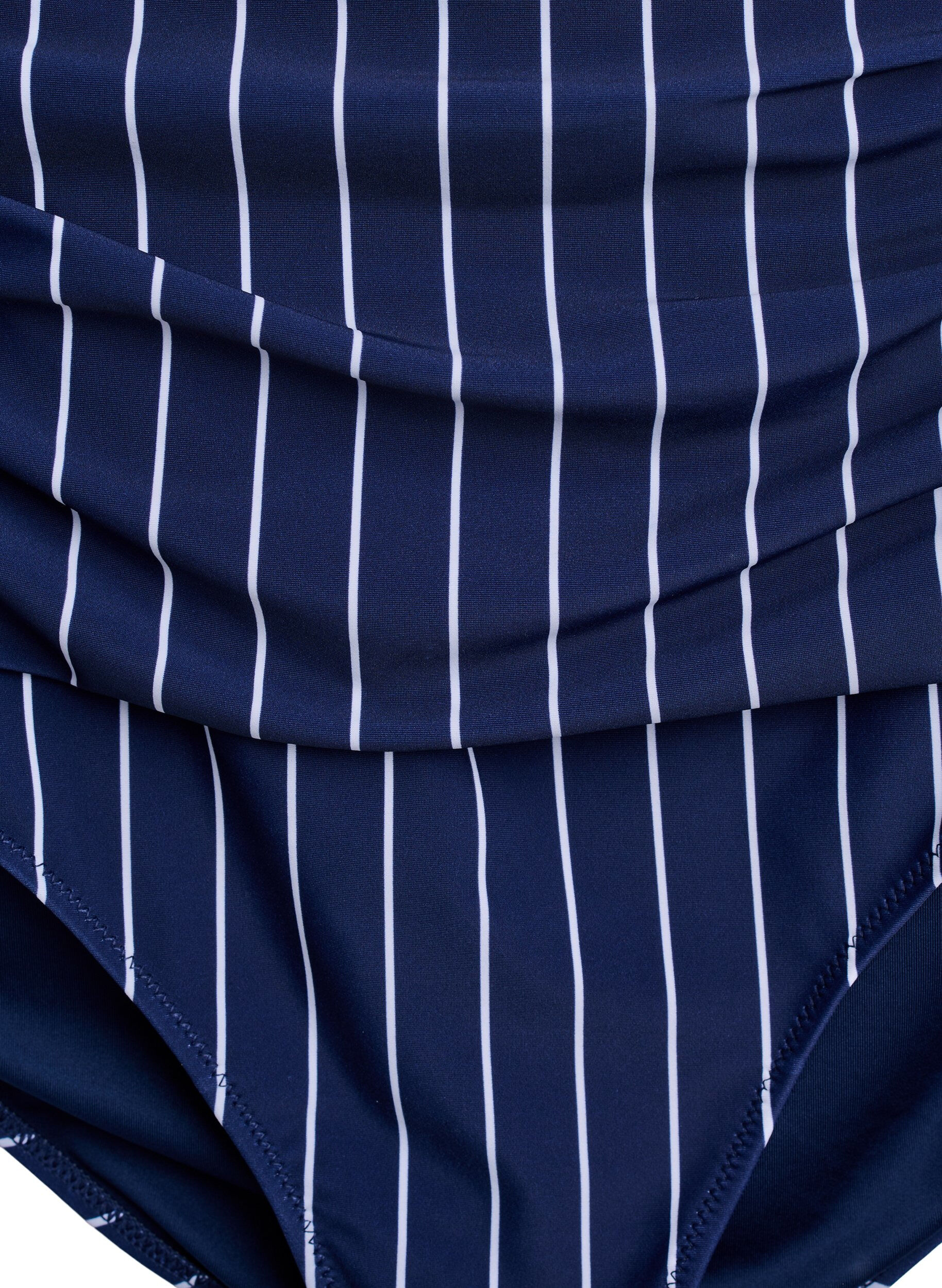 Zizzi Bikinihousut printill&auml; ja korkealla vy&ouml;t&auml;r&ouml;ll&auml;, Sininen, Packshot image number 2