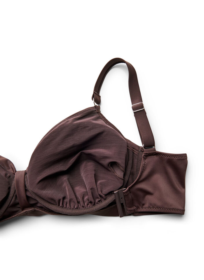 Bikiniliivit, joissa on kaarituet ja laskostus, Ruskea, Packshot image number 3