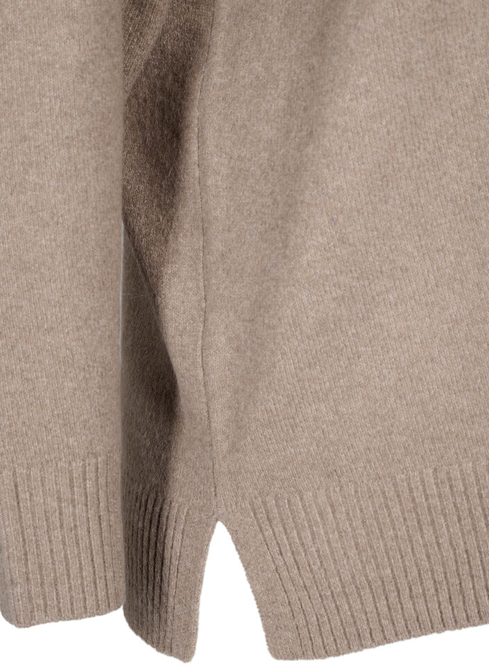 Neulepusero, jossa on V-pääntie, Desert Taupe Melange, Packshot image number 3