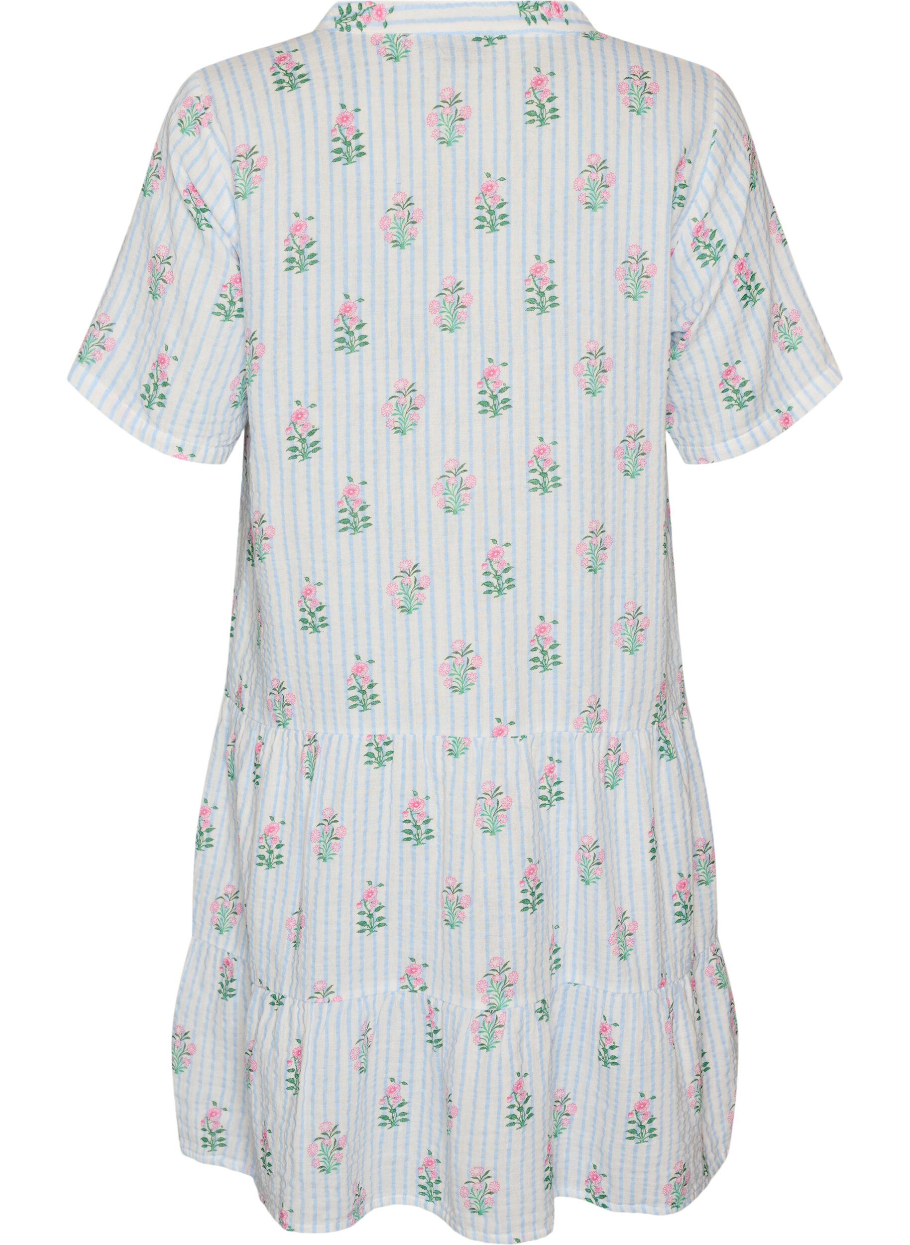 ZizziLyhyt A-linjainen mekko puuvillamusliinista, Vanilja, Packshot image number 1