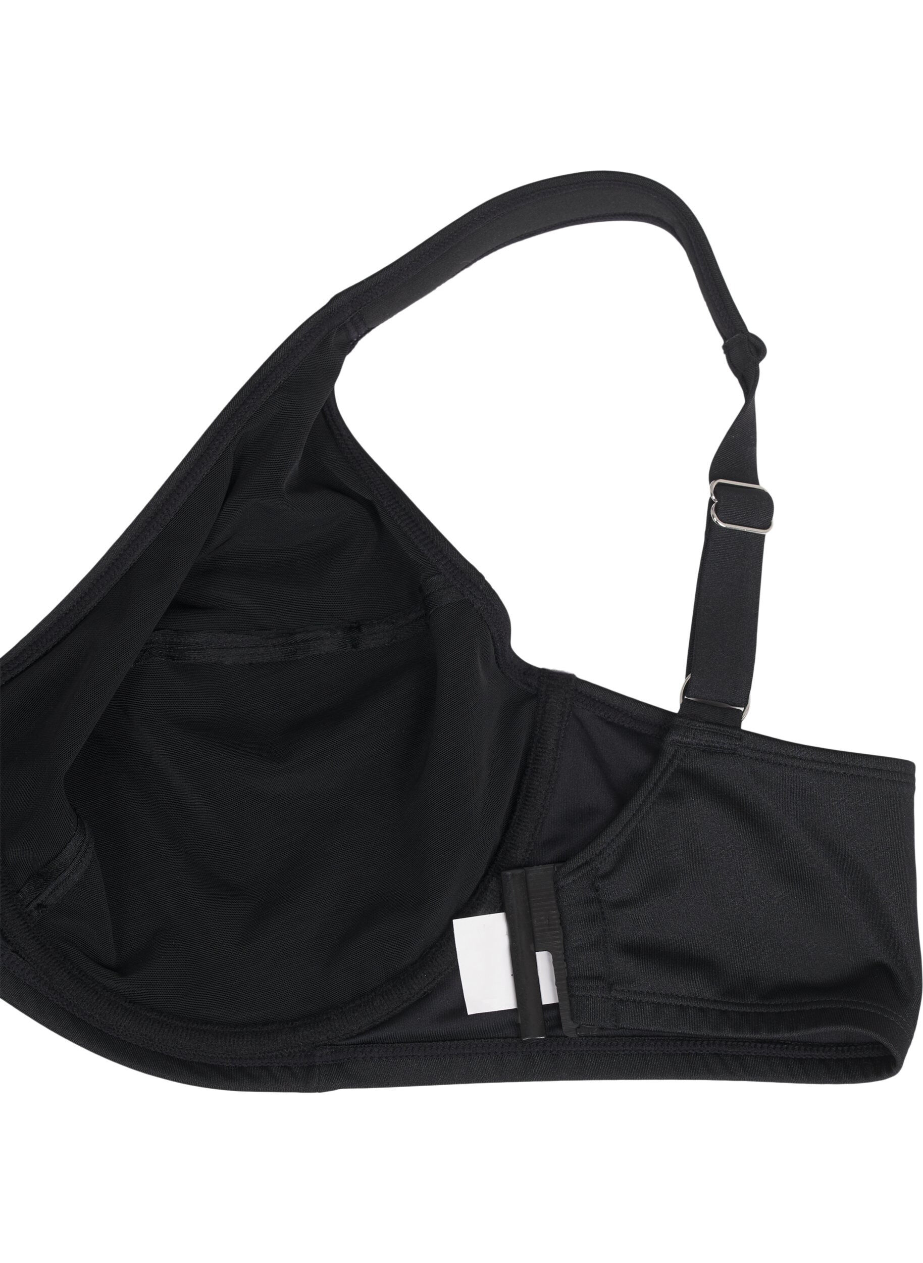 Zizzi Kokop&auml;&auml;llysteinen bikiniliivi kaarituilla, Musta, Packshot image number 3