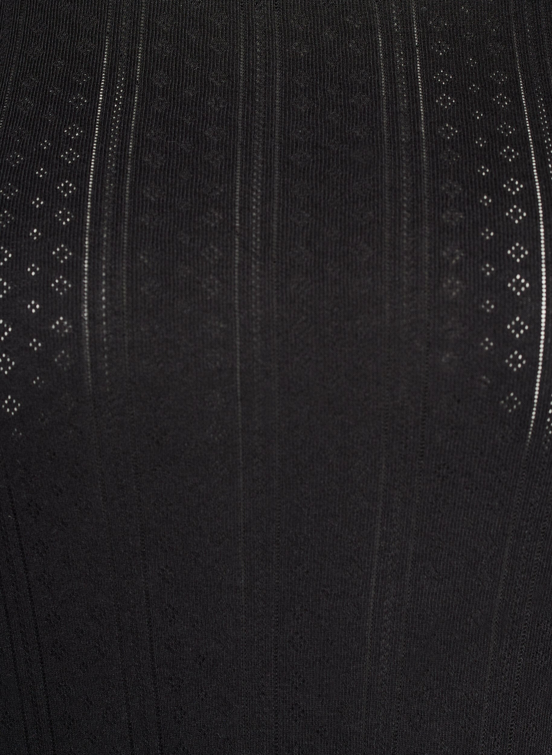 Zizzi Puuvillainen T-paita reik&auml;kirjonnalla, Musta, Packshot image number 2