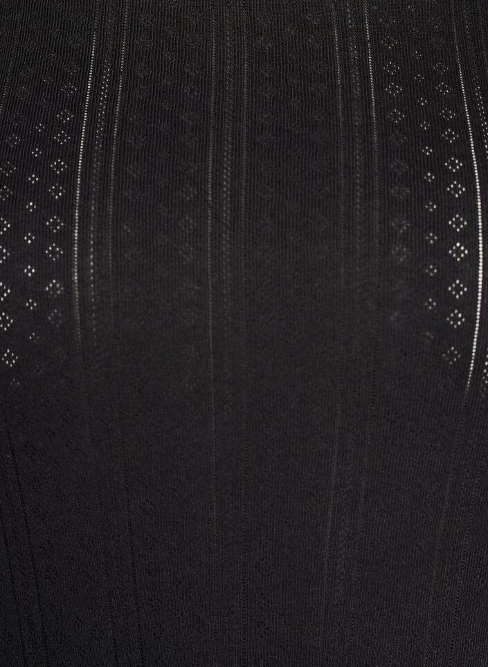 Puuvillainen T-paita reik&auml;kirjonnalla, Musta, Packshot image number 2