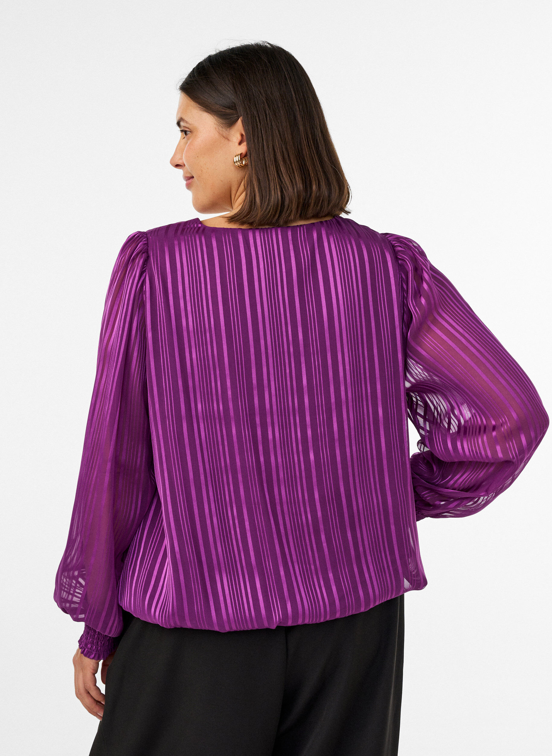 ZizziRaidallinen pusero pallomaisella muodolla, Violetti, Model image number 2