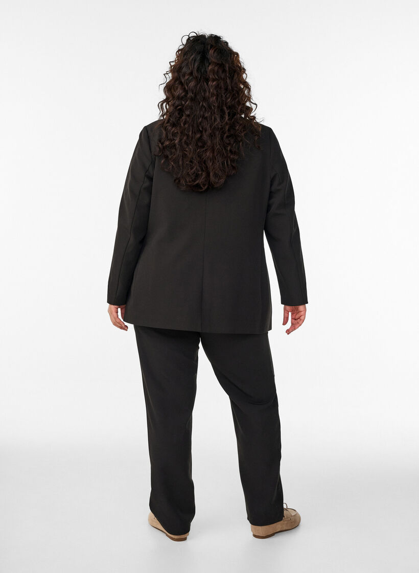 Housut taskuilla ja suorilla lahkeilla, Musta, Model image number 1