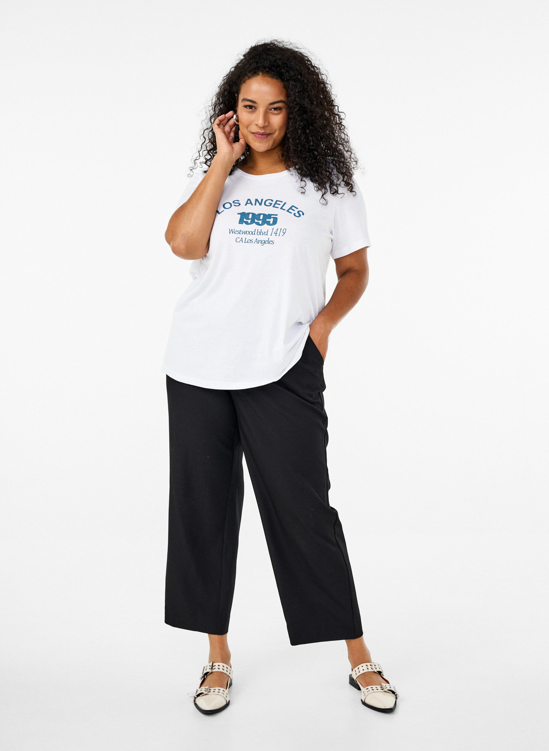 Zizzi FLASH - T-paita motiivilla, Valkoinen, Model image number 1