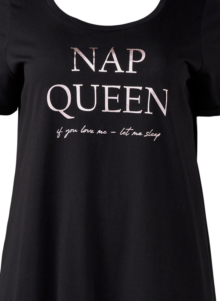 Lyhythihainen y&ouml;paita luomupuuvillaa, Musta, Packshot image number 2