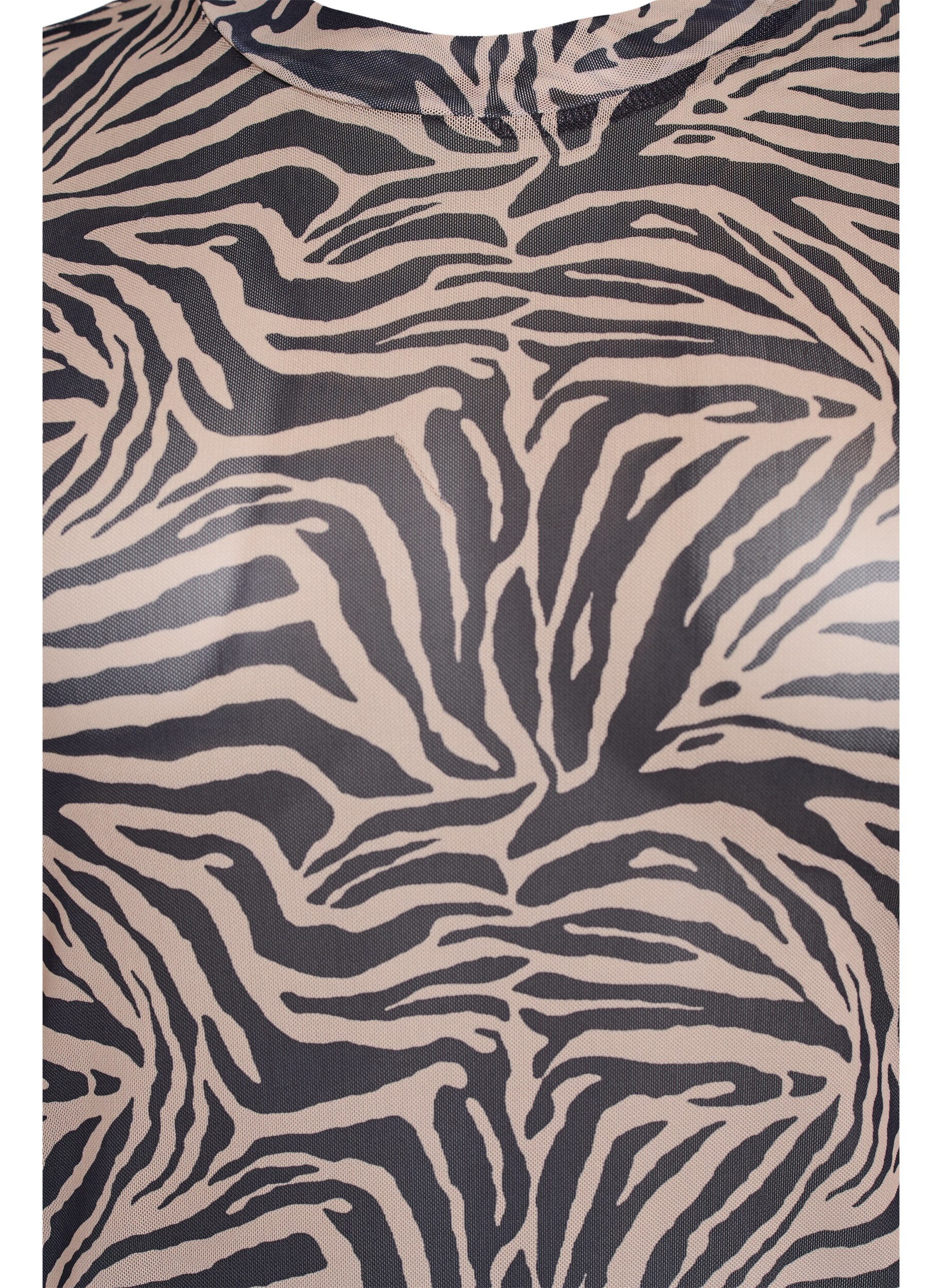 Zizzi Lyhythihainen mesh-pusero, Musta, Packshot image number 2