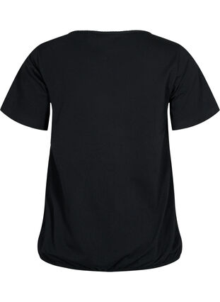 Lyhythihainen puuvillainen t-paita, Black, Packshot image number 1