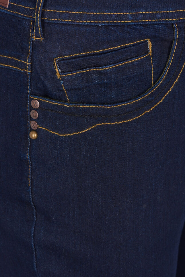 Slim fit Vilma-farkut korkealla vy&ouml;t&auml;r&ouml;ll&auml;, Sininen, Packshot image number 2