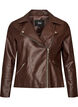 Biker-takki keinonahasta, Ruskea, Packshot image number 0