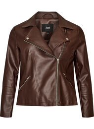 Biker-takki keinonahasta, Ruskea