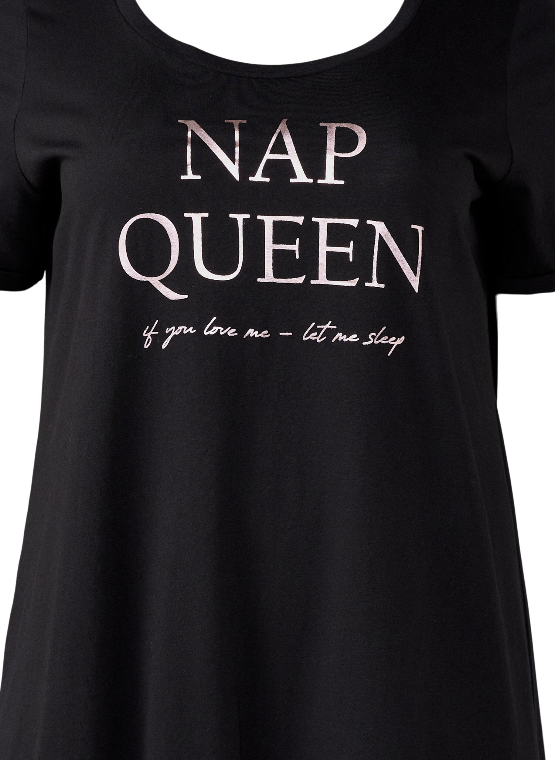 Zizzi Lyhythihainen y&ouml;paita luomupuuvillaa, Musta, Packshot image number 2