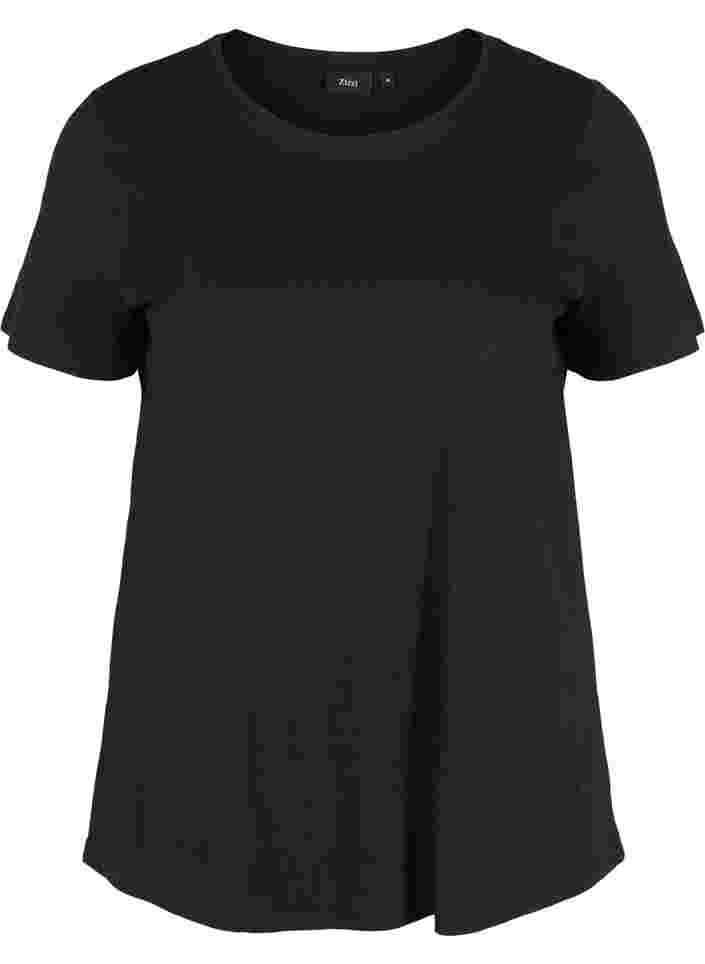 2 lyhythihaista t-paitaa puuvillasta , Black/Bright White, Packshot image number 2