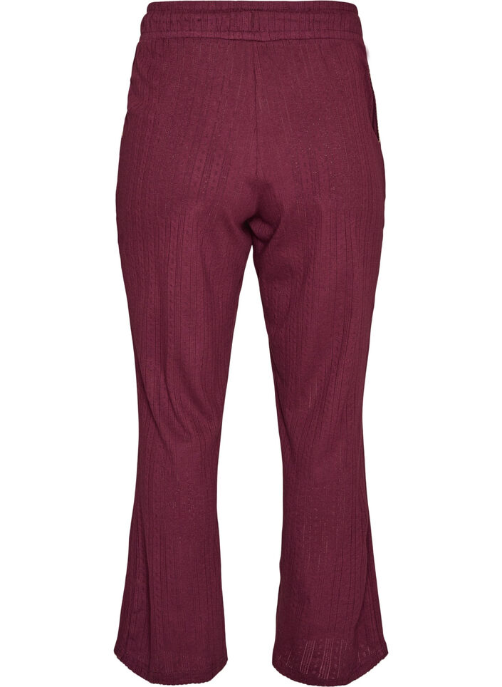 Luomupuuvillaiset pyjamahousut rei&rsquo;itetyll&auml; kirjailulla, Tumma Bordeaux, Packshot image number 1