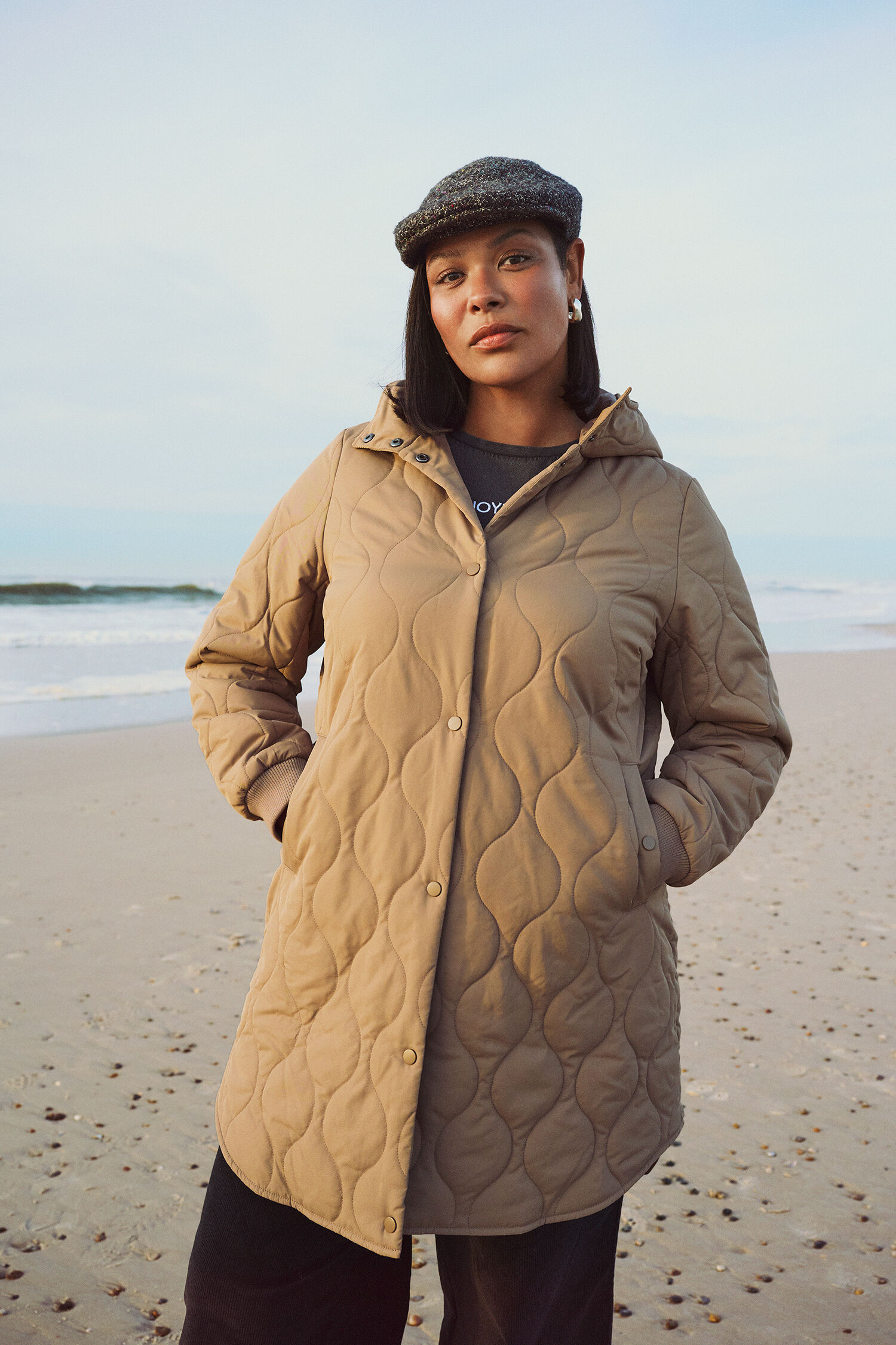 Quiltattu takki yksityiskohdilla, , Model