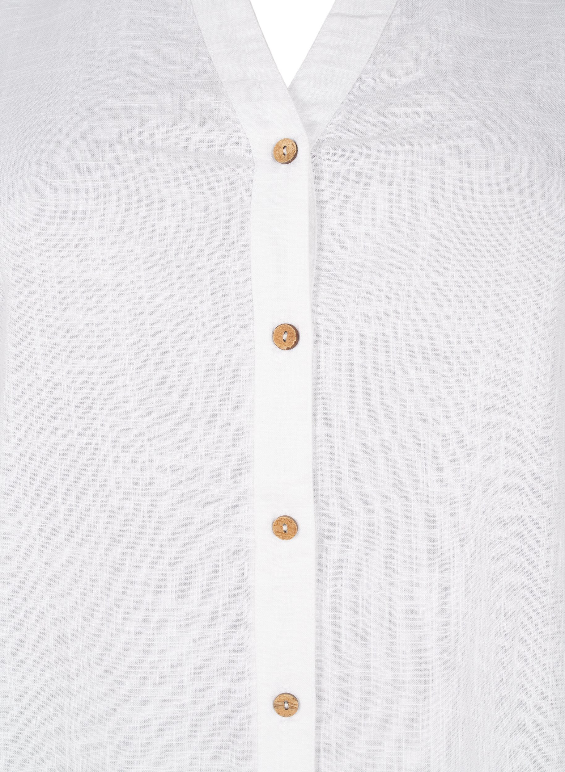 ZizziPuuvillainen puseropaita v-kaula-aukolla, Valkoinen, Packshot image number 2