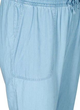 Väljät housut lyocell -kuidusta , Light blue denim, Packshot image number 2