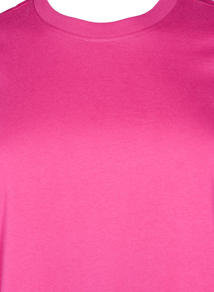 Puuvillainen perus-T-paita, jossa on py&ouml;re&auml; kaula-aukko, Vaaleanpunainen, Packshot image number 2