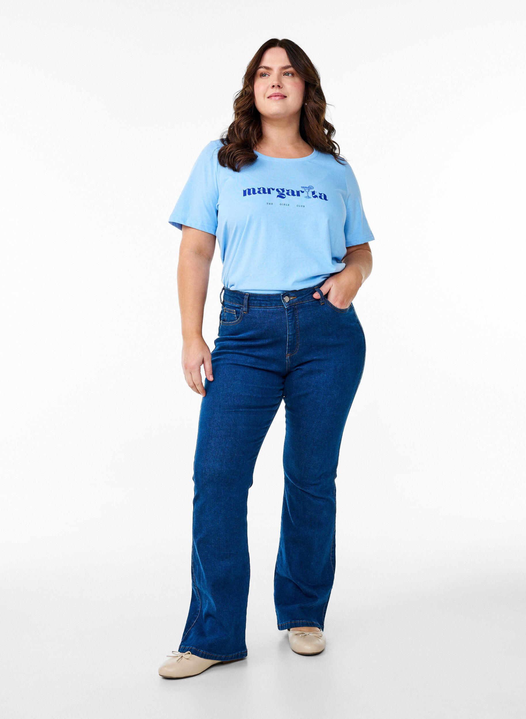 Zizzi FLASH - T-paita motiivilla, Sininen, Model image number 1