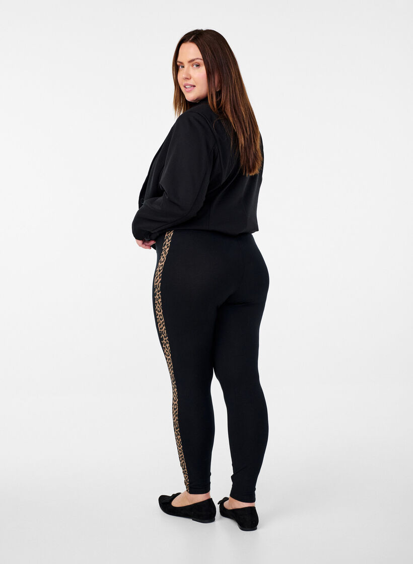 Leopardikuosiraidalliset viskoosileggingsit, Black W. Leo, Model image number 1
