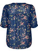 Kukkakuvioinen pusero V-p&auml;&auml;ntiell&auml;, Sininen, Packshot image number 1