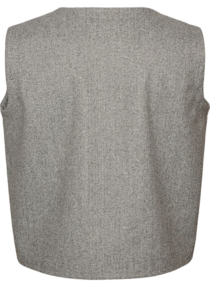 V-kauluksinen liivi napeilla, Harmaa, Packshot image number 1