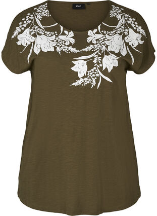 T-paita printillä, Ivy green w. White, Packshot image number 0