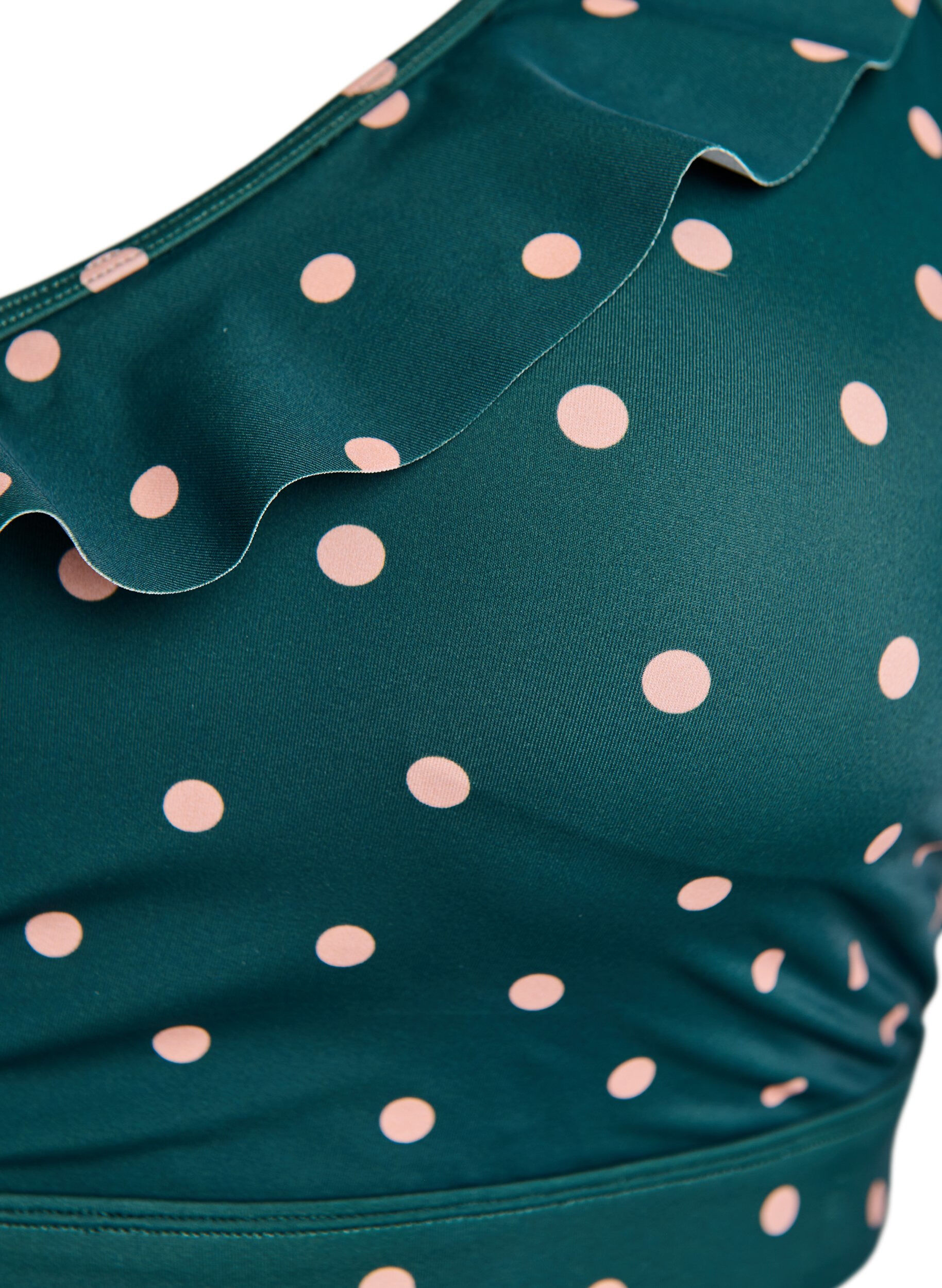 ZizziPilkullinen bikinitoppi r&ouml;yhel&ouml;yksityiskohdilla, Vihre&auml;, Packshot image number 2