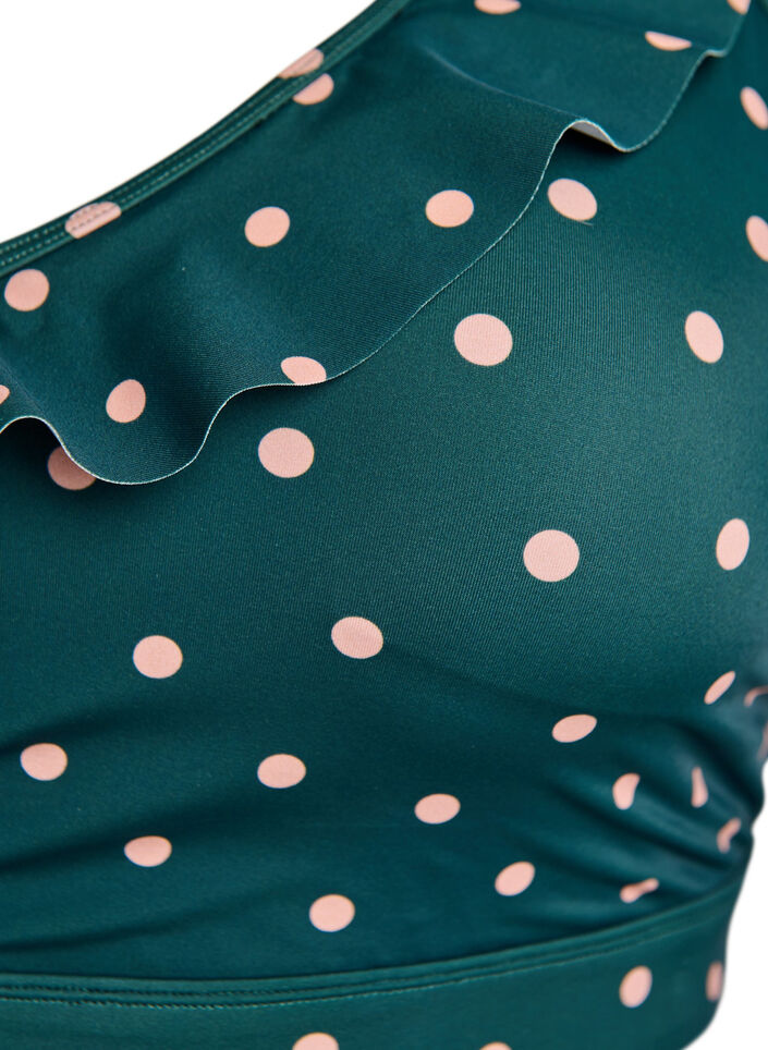 Pilkullinen bikinitoppi r&ouml;yhel&ouml;yksityiskohdilla, Vihre&auml;, Packshot image number 2