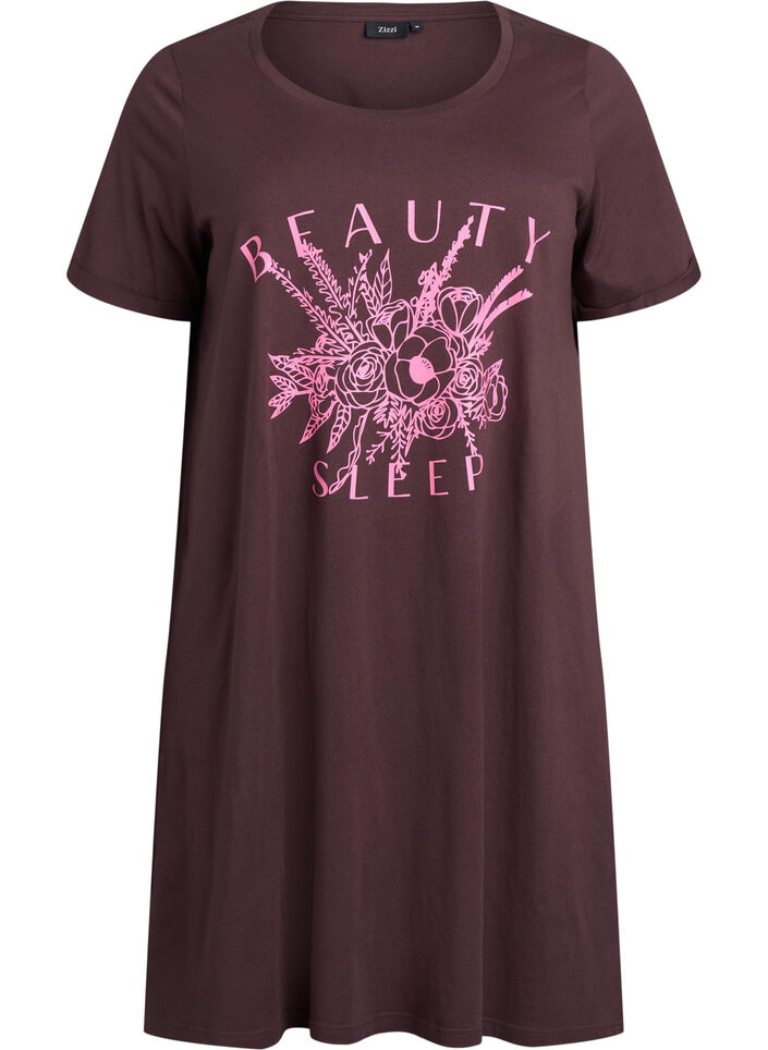 Lyhythihainen y&ouml;paita luomupuuvillaa, Ruskea, Packshot image number 0