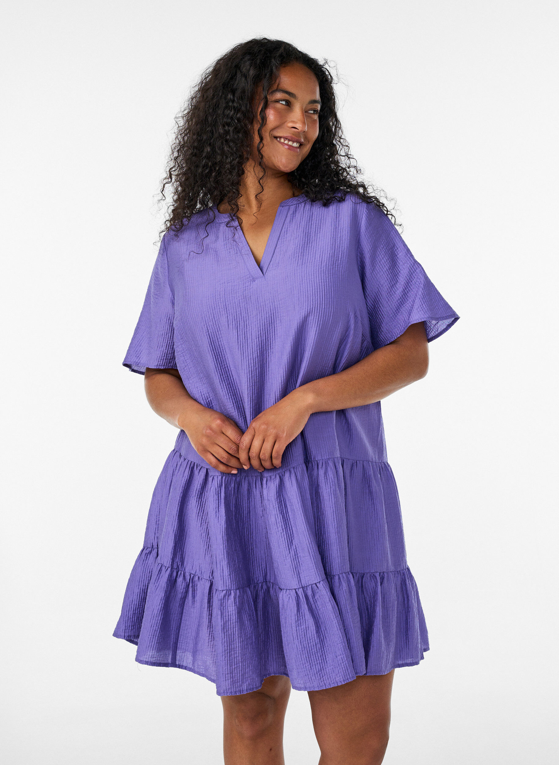 ZizziR&ouml;yhel&ouml;mekko A-linjaisella leikkauksella, Violetti, Model image number 0