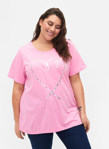 FLASH – kuviollinen t-paita, Begonia Pink, Model image number 0