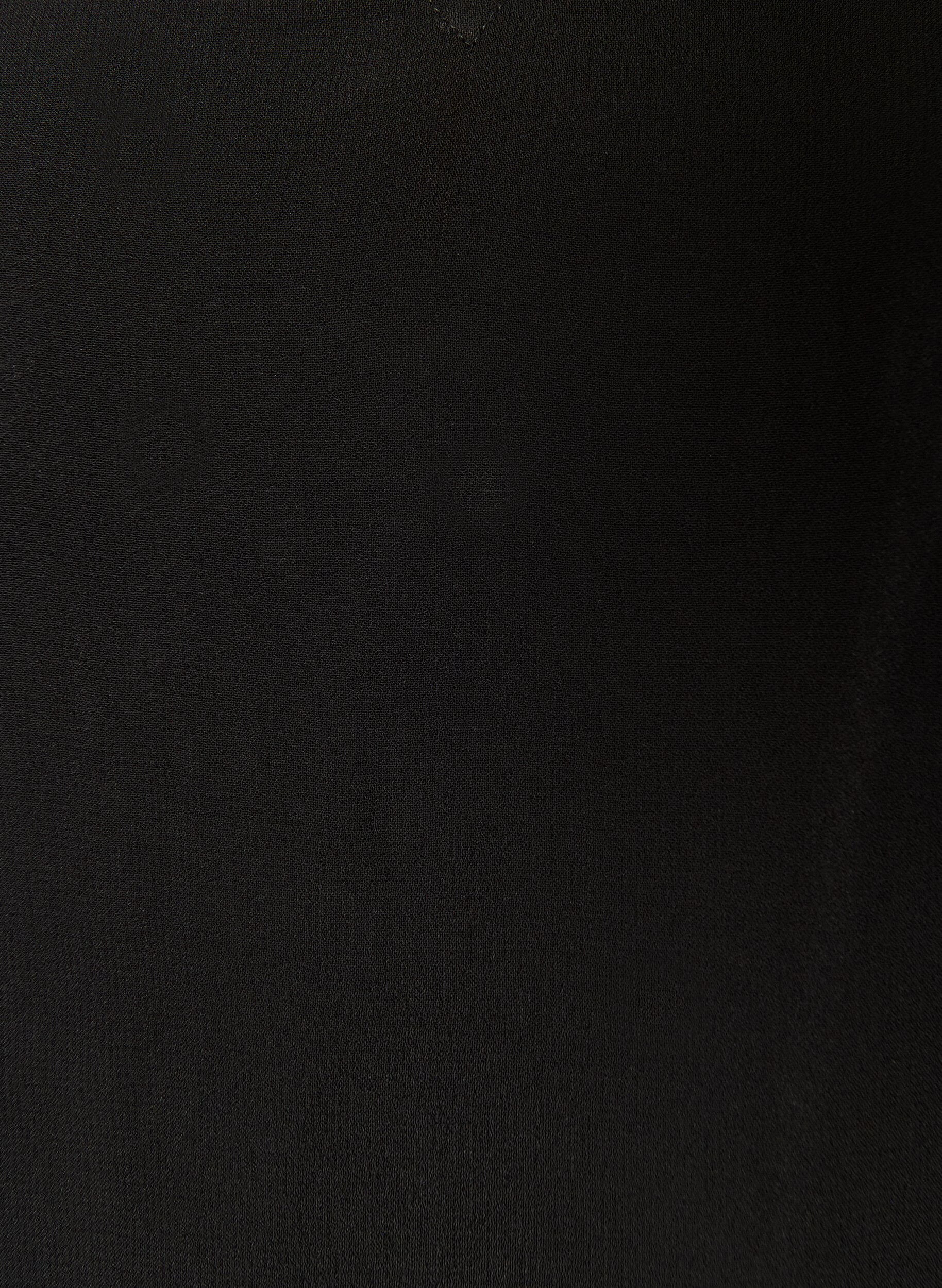 ZizziViskoosimekko r&ouml;yhel&ouml;ill&auml; ja l&auml;pikuultavilla hihoilla, Musta, Packshot image number 2