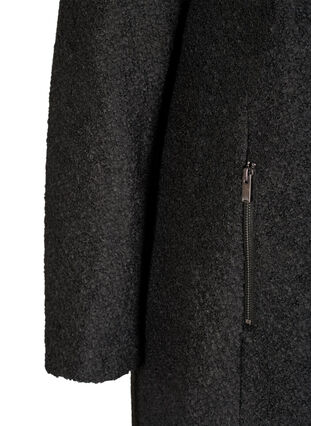 Vetoketjullinen takki villaa, Black, Packshot image number 3