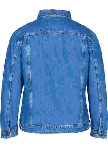Pitkähihainen farkkutakki niiteillä, Blue denim, Packshot image number 1