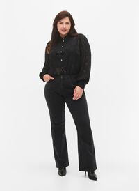 Korkeavyötäröiset Ellen bootcut-farkut, Grey Denim, Model