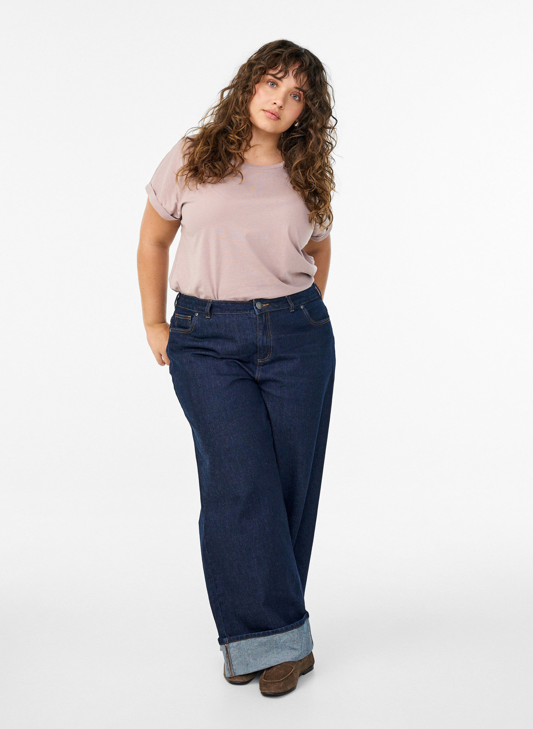 Zizzi Lyhythihainen puuvillasekoitteinen T-paita, Punainen, Model image number 1