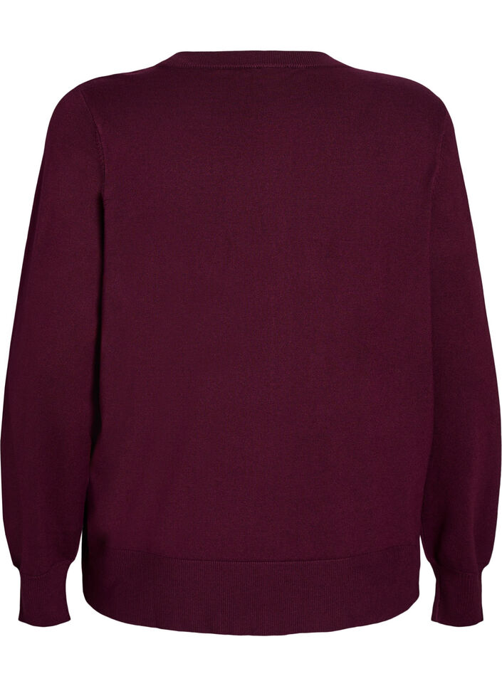 Neuletakki, jossa py&ouml;re&auml; p&auml;&auml;ntie ja napit, Punainen, Packshot image number 1