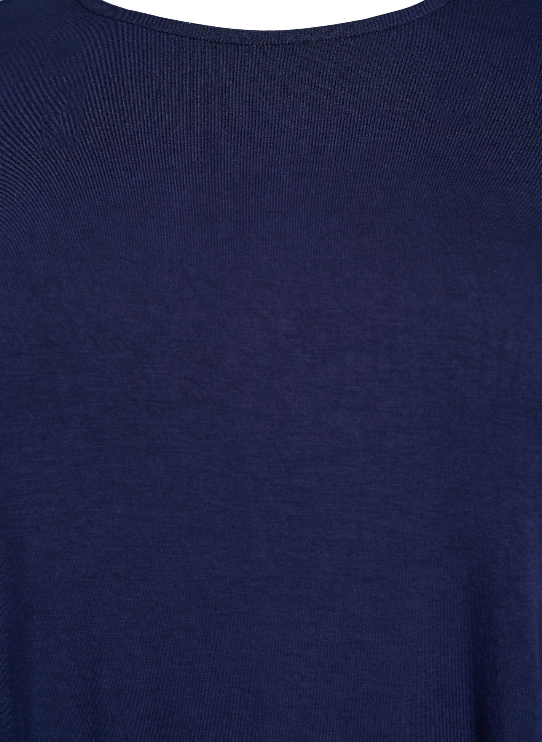 Zizzi Yksiv&auml;rinen pusero pitkill&auml; hihoilla, Sininen, Packshot image number 2