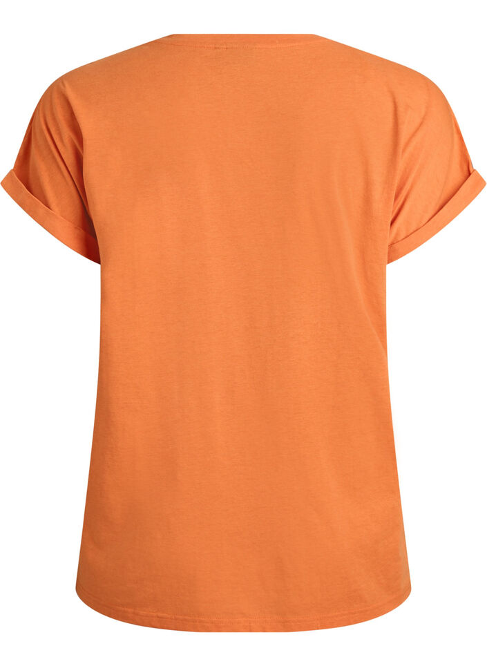 Lyhythihainen t-paita puuvillasekoitteesta, Oranssi, Packshot image number 1