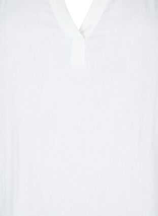 3/4-hihainen puuvillatunika, Bright White, Packshot image number 2