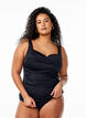 Tankini laskoksilla, Musta, Model image number 0
