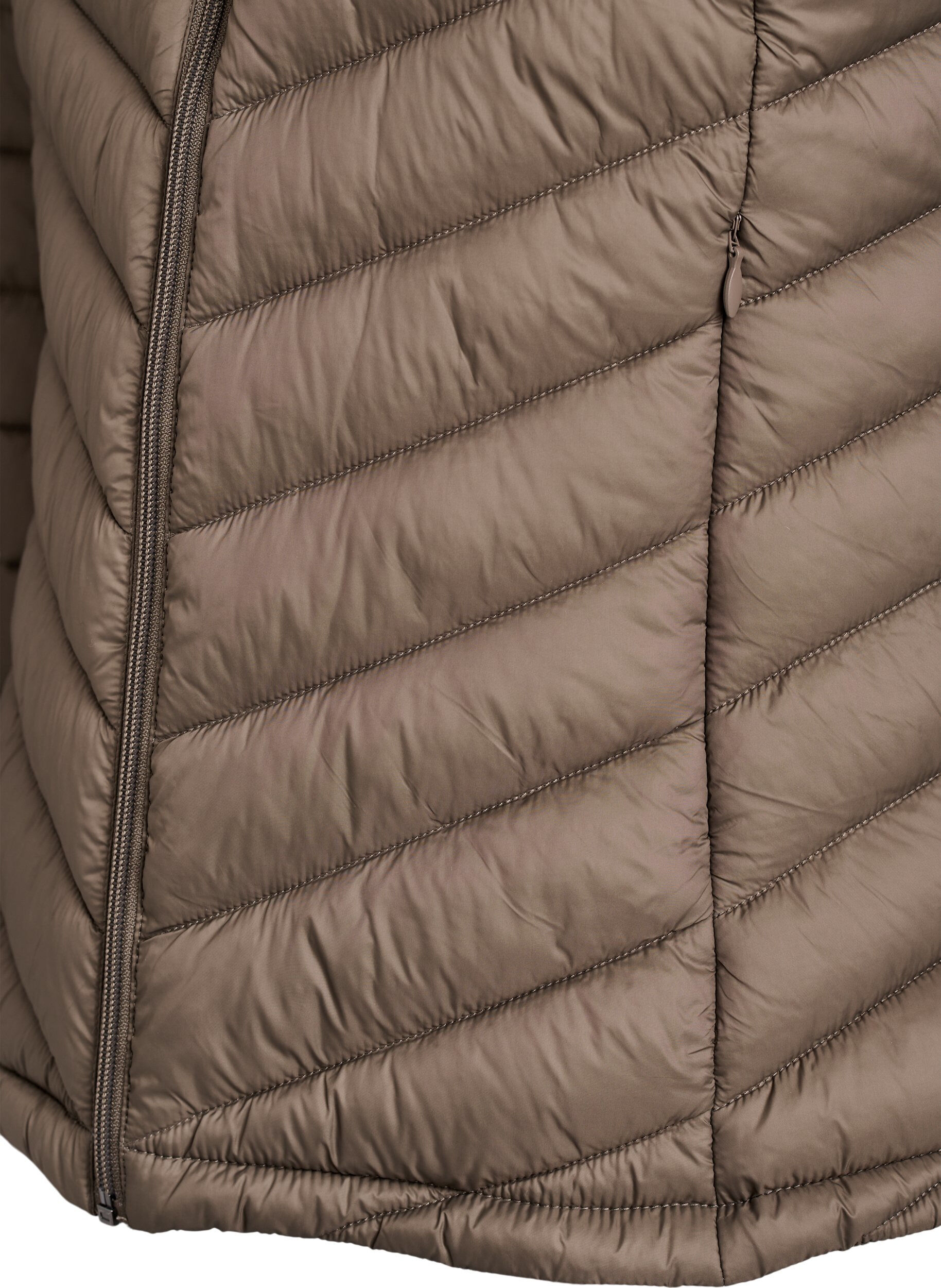 Zizzi Kevyt takki taskuilla, Ruskea, Packshot image number 3