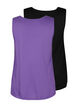 2 kpl puuvillasekoitetoppeja, Deep Lavender/Black, Packshot image number 1