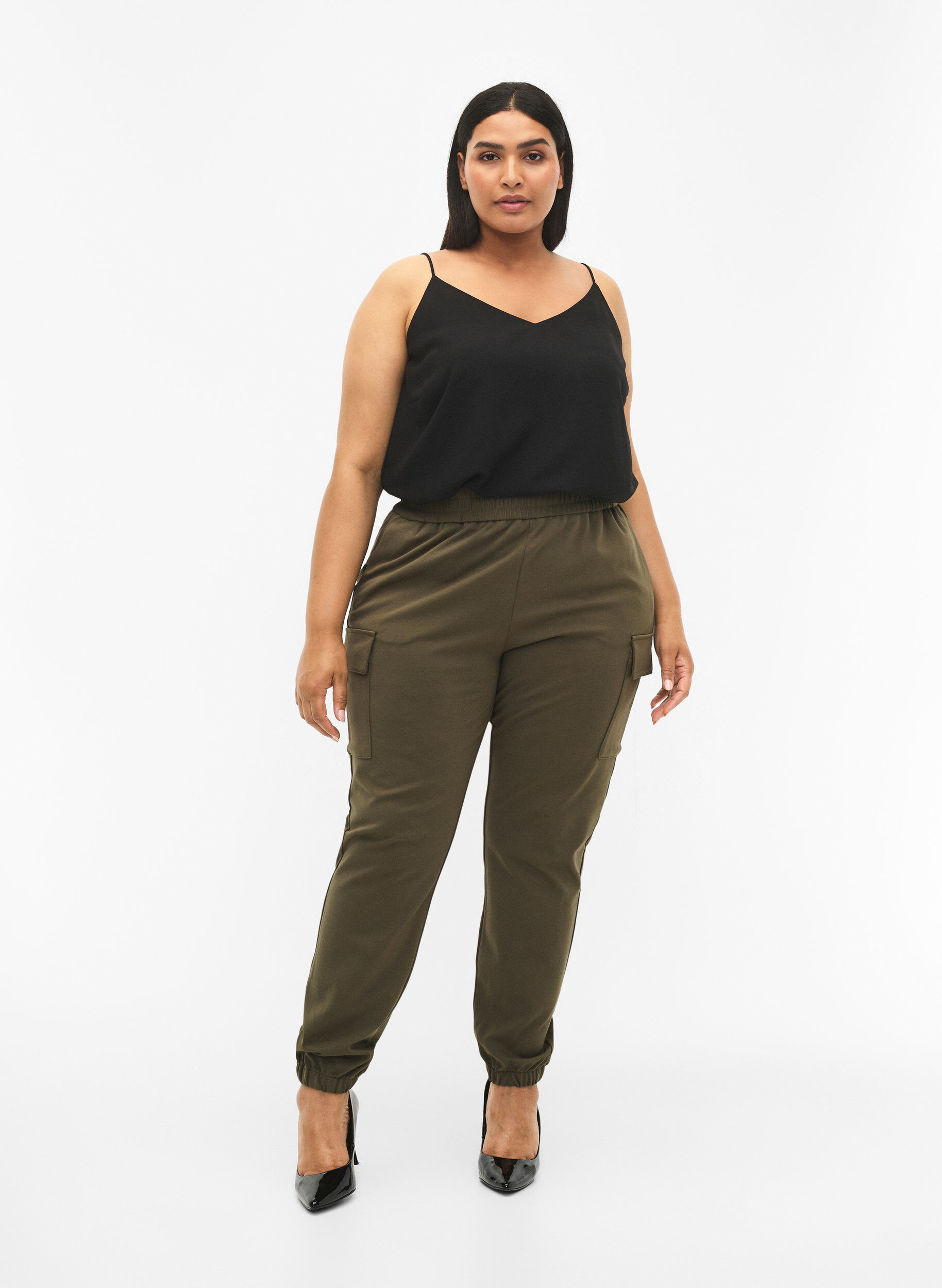 Zizzi V-kaula-aukkoinen olkaintoppi, Black, Model image number 2